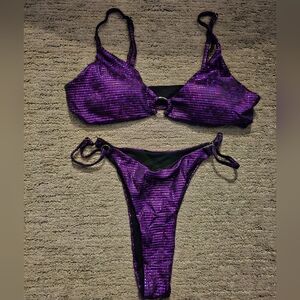 Purple Sequin Bikini Set Size Small